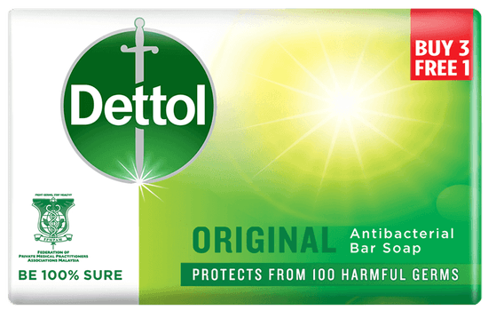 Dettol Bar Soap Original 100g 3+1