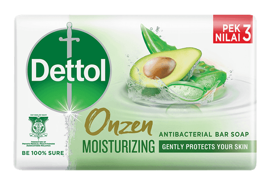 Dettol Onzen Bar Soap Moisturizing Aloe 100g 3s