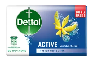 Dettol Bar Soap Active 100g 3+1