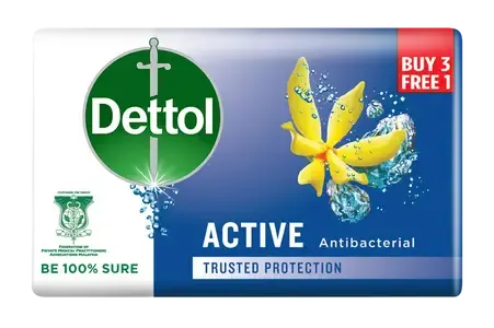 Dettol Bar Soap Active 100g 3+1