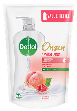 Mandian Badan Onzen Dettol Revitalizing Peach & Raspberry 500g